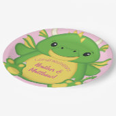 Assiettes En Carton Baby shower Dragon rose (Angle)