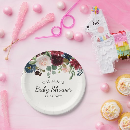 Assiettes En Carton Baby shower du bouquet | de Bourgogne (Fête)