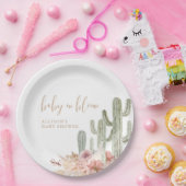Assiettes En Carton Baby shower du désert de boho cactus d'aquarelle (Fête)