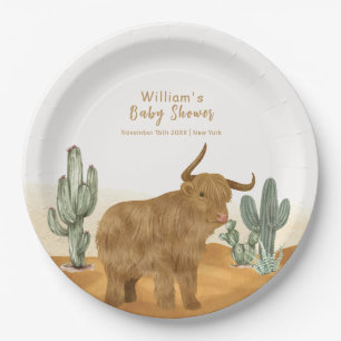 Assiettes En Carton Baby shower du désert du Boho Cactus Minimal de la
