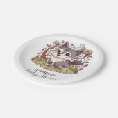 Assiettes En Carton Baby shower du loup de forêt (Angle)