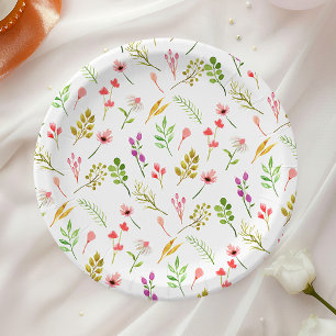 Assiettes En Carton Baby Shower Élégant et Rustique dans un Jardin Flo