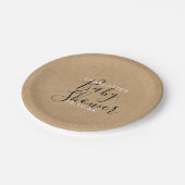 Assiettes En Carton Baby Shower Élégant Neutre Écriture Script (Angle)