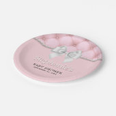 Assiettes En Carton Baby shower élégant rose Tiffany Chic Bow (Angle)