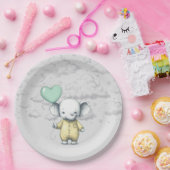 Assiettes En Carton Baby shower éléphant (Fête)