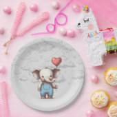 Assiettes En Carton Baby shower éléphant (Fête)