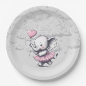 Assiettes En Carton Baby shower éléphant (Devant)