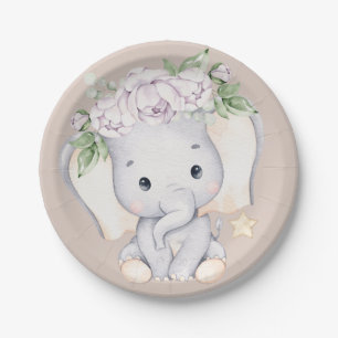 Assiettes En Carton Baby shower éléphant bébé