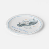 Assiettes En Carton Baby shower éléphant bébé garçon (Rêve de dormir) (Angle)