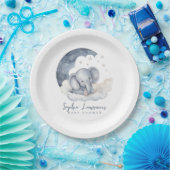 Assiettes En Carton Baby shower Eléphant Bébé mignon (Fête)