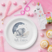 Assiettes En Carton Baby shower Eléphant Bébé mignon (Fête)