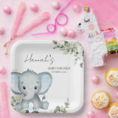 Assiettes En Carton Baby shower Elephant Boy (Fête)