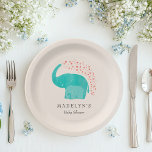 Assiettes En Carton Baby shower Eléphant Mère et veau<br><div class="desc">Cute Elephant Mère & Calf Plaques de papier Baby shower</div>