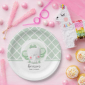 Assiettes En Carton Baby shower éléphant Neutral (Fête)