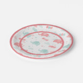 Assiettes En Carton Baby shower Eléphant rose mignon (Angle)