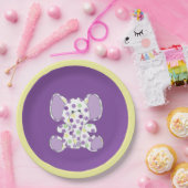 Assiettes En Carton Baby shower Eléphant Violet (Fête)
