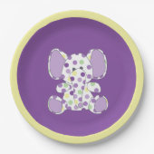 Assiettes En Carton Baby shower Eléphant Violet (Devant)