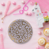 Assiettes En Carton Baby shower Empreinte de léopard Lavender Gold Cre (Fête)