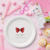 Assiettes En Carton Baby shower en bois d'aquarelle simple rouge (Fête)