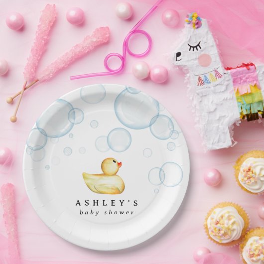 Assiettes En Carton Baby shower en caoutchouc (Fête)