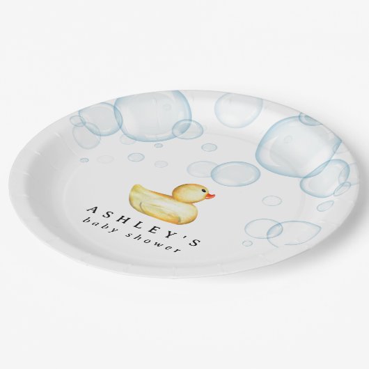 Assiettes En Carton Baby shower en caoutchouc (Angle)