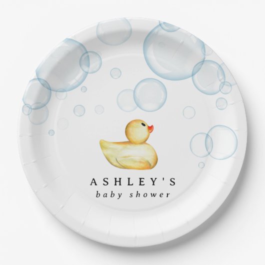 Assiettes En Carton Baby shower en caoutchouc (Devant)