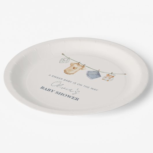 Assiettes En Carton Baby shower en ligne Boho simple (Angle)