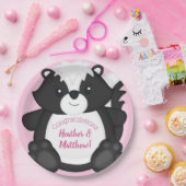 Assiettes En Carton Baby shower en peau rose (Fête)