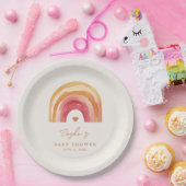 Assiettes En Carton Baby shower en terre cuite Boho Rainbow (Fête)