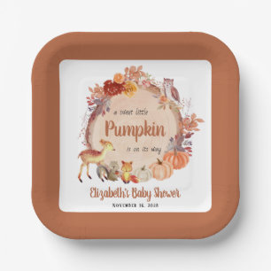 Assiettes En Carton Baby shower en terre cuite citrouille Animaux
