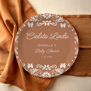 Assiettes En Carton Baby shower en terre cuite mexicaine Cielito Lindo