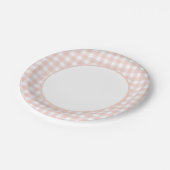Assiettes En Carton Baby shower En vichy fille rose (Angle)