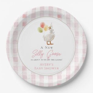 Assiettes En Carton Baby shower En vichy rose oie sot