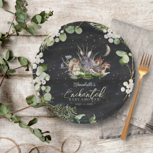Assiettes En Carton Baby shower Enchanted Forest Woodland Animaux