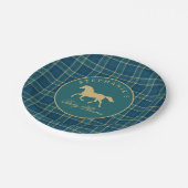 Assiettes En Carton Baby shower équestre classique Tartan Plaid Horse (Angle)