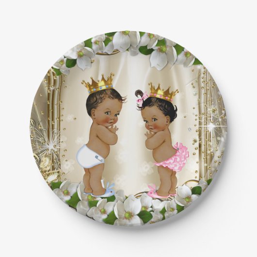 Assiettes En Carton Baby shower Ethnic Prince Princess (Devant)