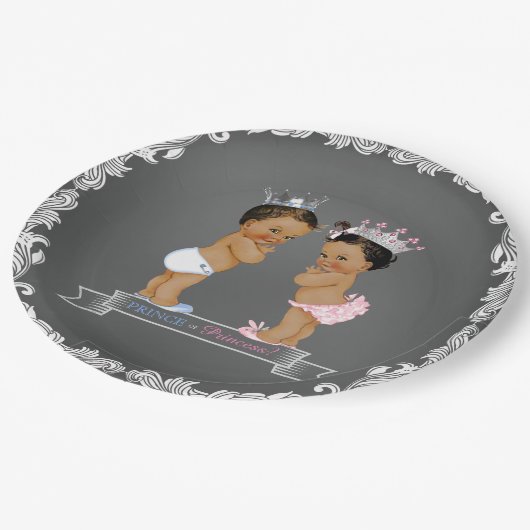 Assiettes En Carton Baby shower Ethnic Prince Princess Chalk (Angle)