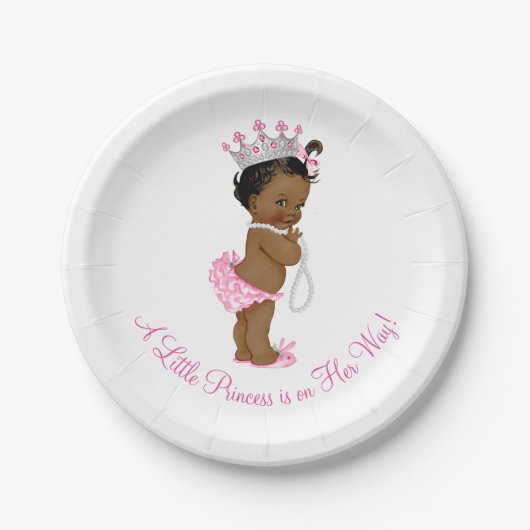 Assiettes En Carton Baby shower Ethnic Princess Pearls (Devant)