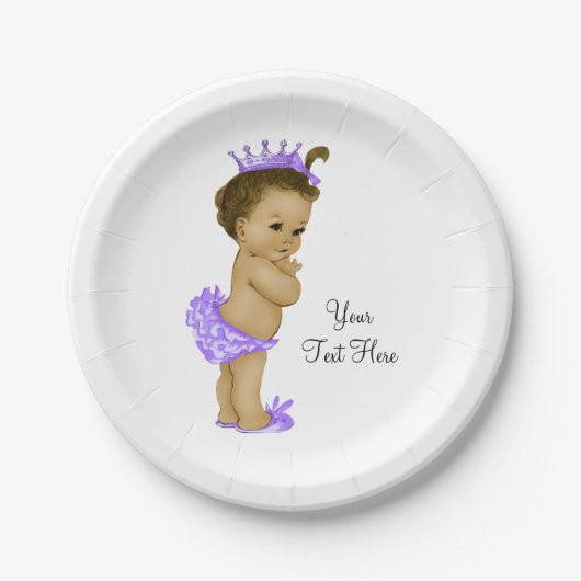 Assiettes En Carton Baby shower ethnique Princesse (Devant)