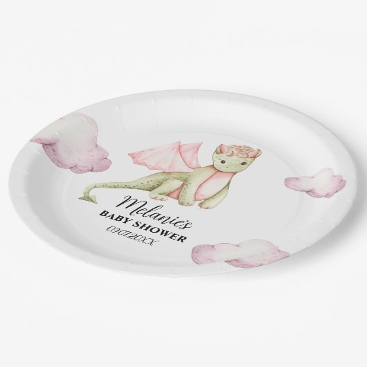 Assiettes En Carton Baby shower Fairytale Dragon (Angle)