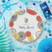 Assiettes En Carton Baby shower Festif Mexicain en papier Ventilateur  (Fête)