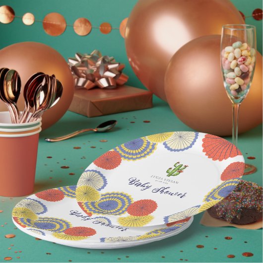 Assiettes En Carton Baby shower Festif Mexicain en papier Ventilateur (Multi)