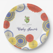 Assiettes En Carton Baby shower Festif Mexicain en papier Ventilateur (Devant)