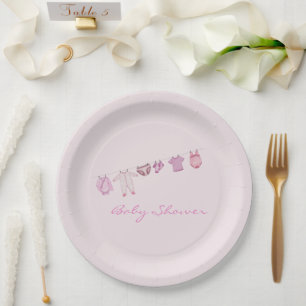 Assiettes En Carton Baby shower fille