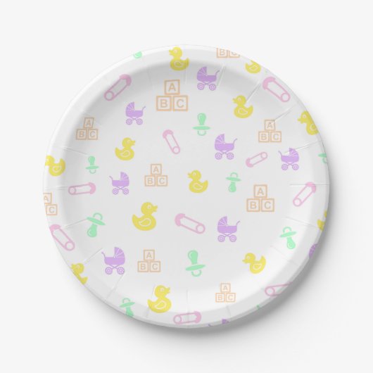 Assiettes En Carton Baby shower fille (Devant)