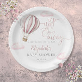 Assiettes En Carton Baby shower Fille Balloon Rose À Air Chaud