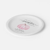 Assiettes En Carton Baby shower fille Citrouille d'aquarelle mignonne (Angle)
