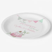 Assiettes En Carton Baby shower fille Citrouille Patchch Pink (Angle)