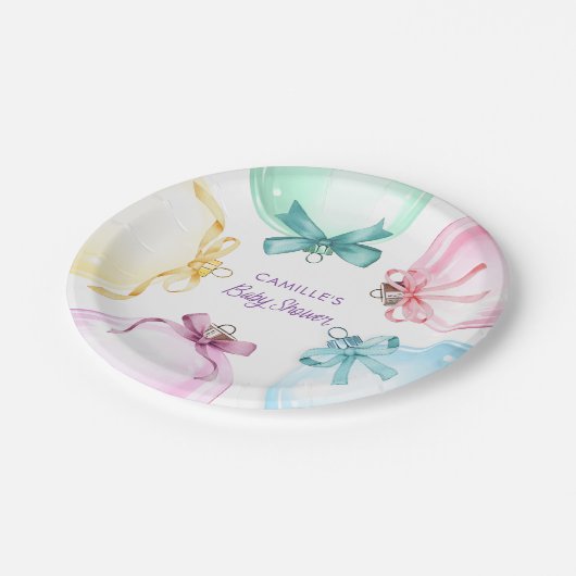 Assiettes En Carton Baby shower Fille de Noël (Angle)