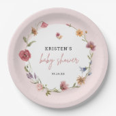Assiettes En Carton Baby shower fille Fleur sauvage Spring (Devant)
